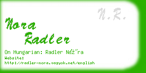 nora radler business card